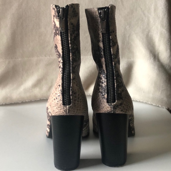 A+ tall snakeskin heeled booties - Picture 3 of 5